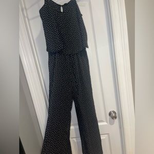 Black and white dotted jumpsuit